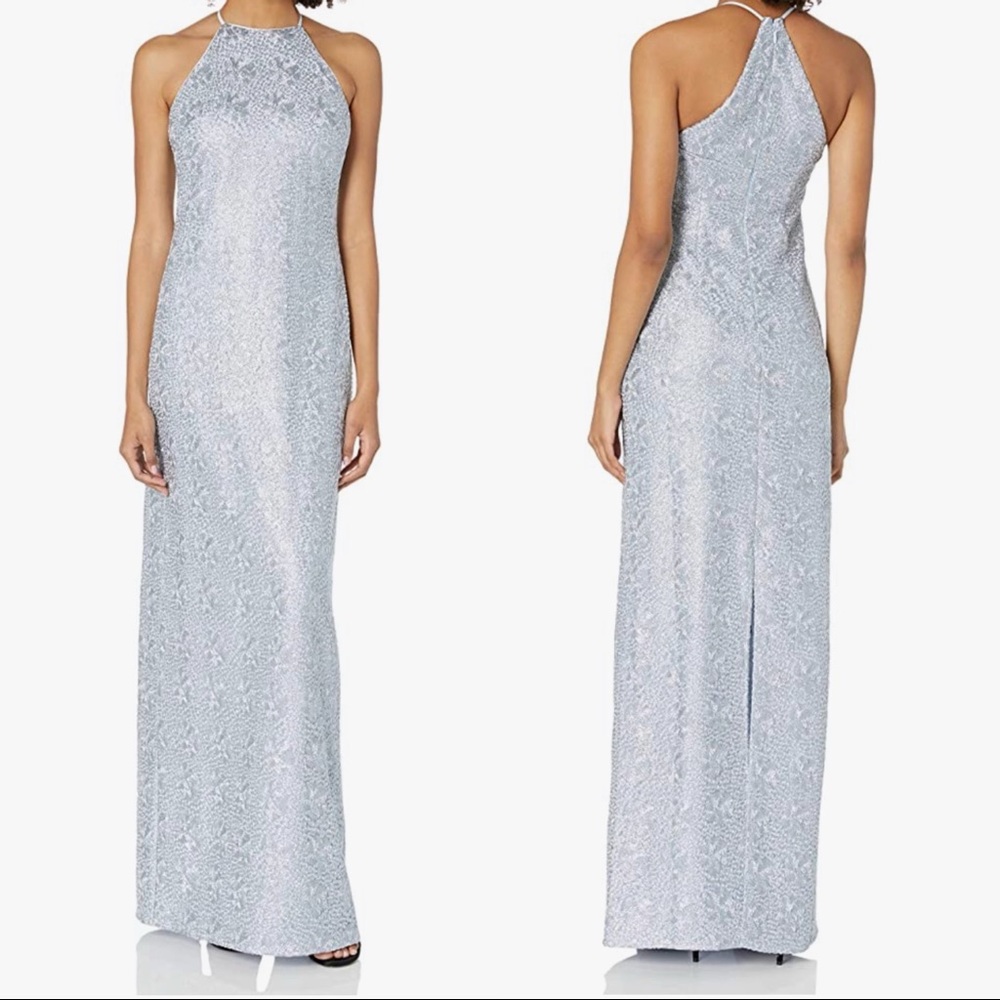 Halston Heritage  metallic embroidered gown
